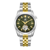 Beverly Hills Polo Club Men's Automatic Watch, Green Dial  With Two Tone Metal Band, BP3816X.270